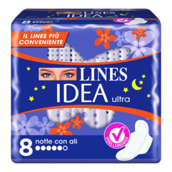 Lines Idea Ultra Notte con Ali. Neutralizza Odori 8 Pz